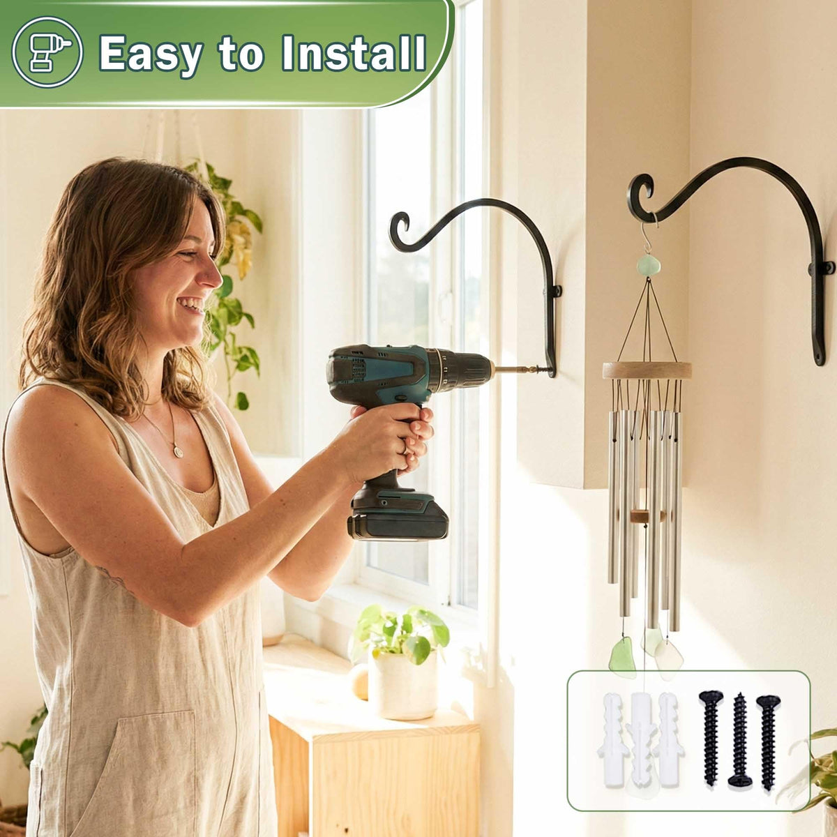 AJART easy-install kit with screws and anchors for quick setup