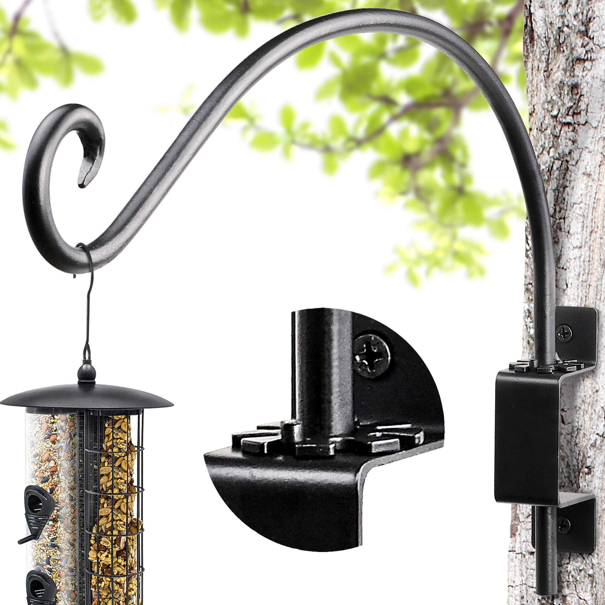 AJART outdoor swivel plant hanger assembly demonstrates versatile garden décor and sturdy support.
