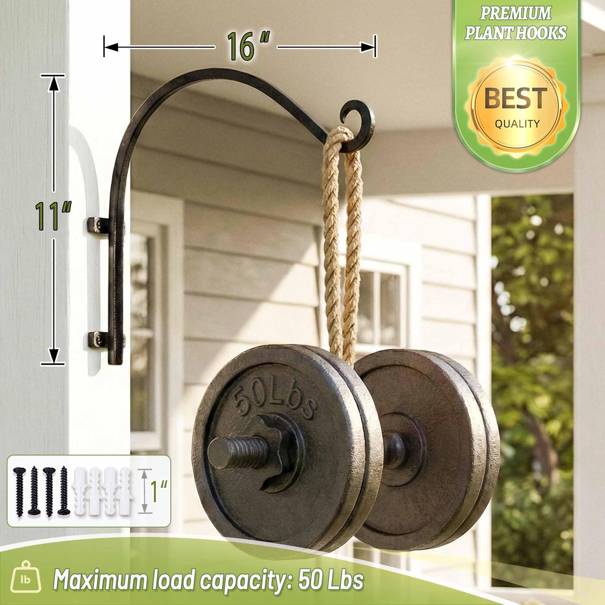 AJART two-pack plant hanger brackets simplify balcony setup.