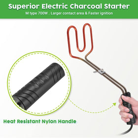 Ajiaguo electric charcoal starter with 304 coils for clean ignition without flames