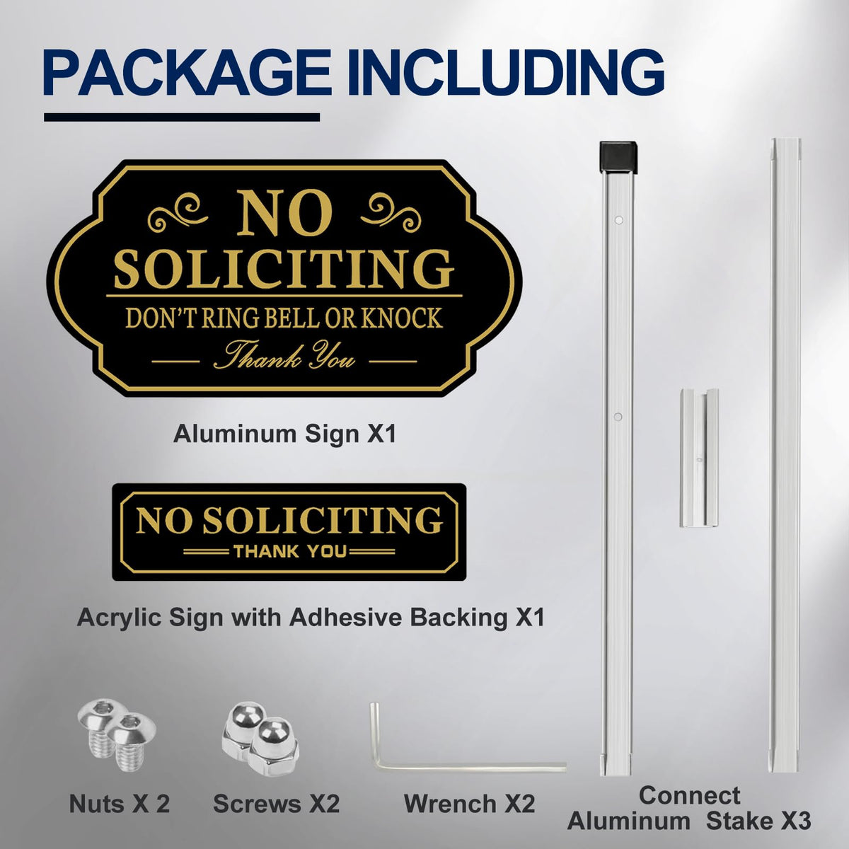 14x7 inch aluminum sign mounted on a 28-inch stake for yard display.