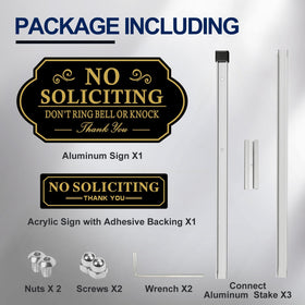 14x7 inch aluminum sign mounted on a 28-inch stake for yard display.