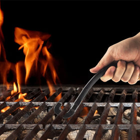 AJinTeby cast iron grill grate lifter used to lift hot grates confidently.