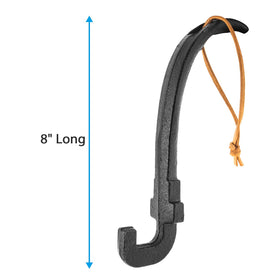 AJinTeby grill grate lifter leather lanyard for easy hanging.