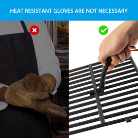 AJinTeby kamado grill grate lifter aids safe, one-handed adjustments.