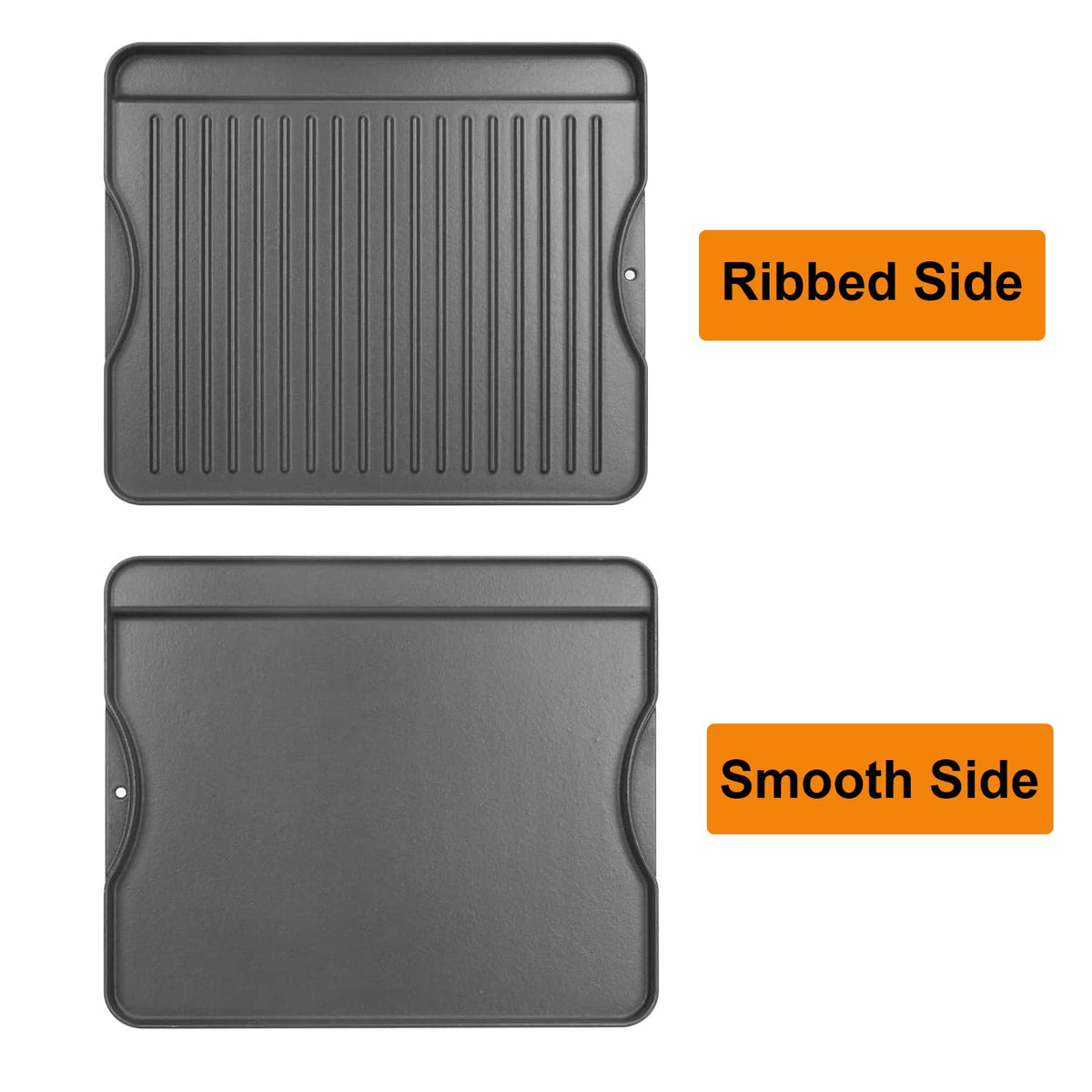 AJinTeby reversible griddle ridged side perfect for searing steaks and burgers