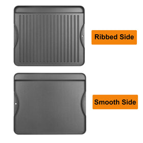 AJinTeby reversible griddle ridged side perfect for searing steaks and burgers