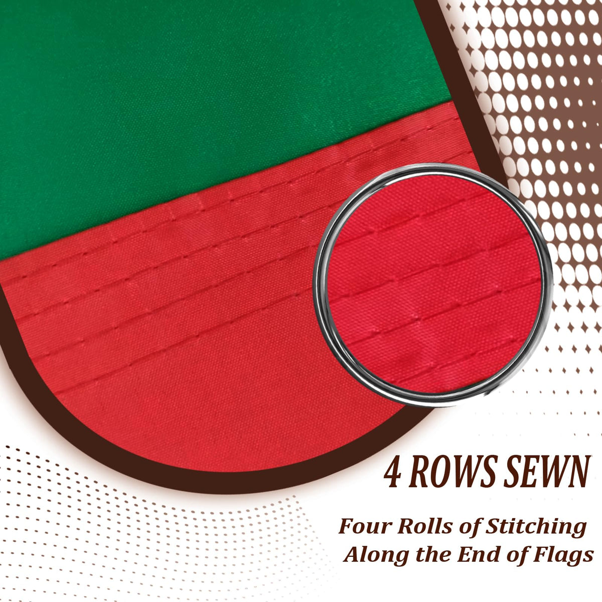 AJJSUE 3-ply polyester withstands sun and weather for long-lasting display