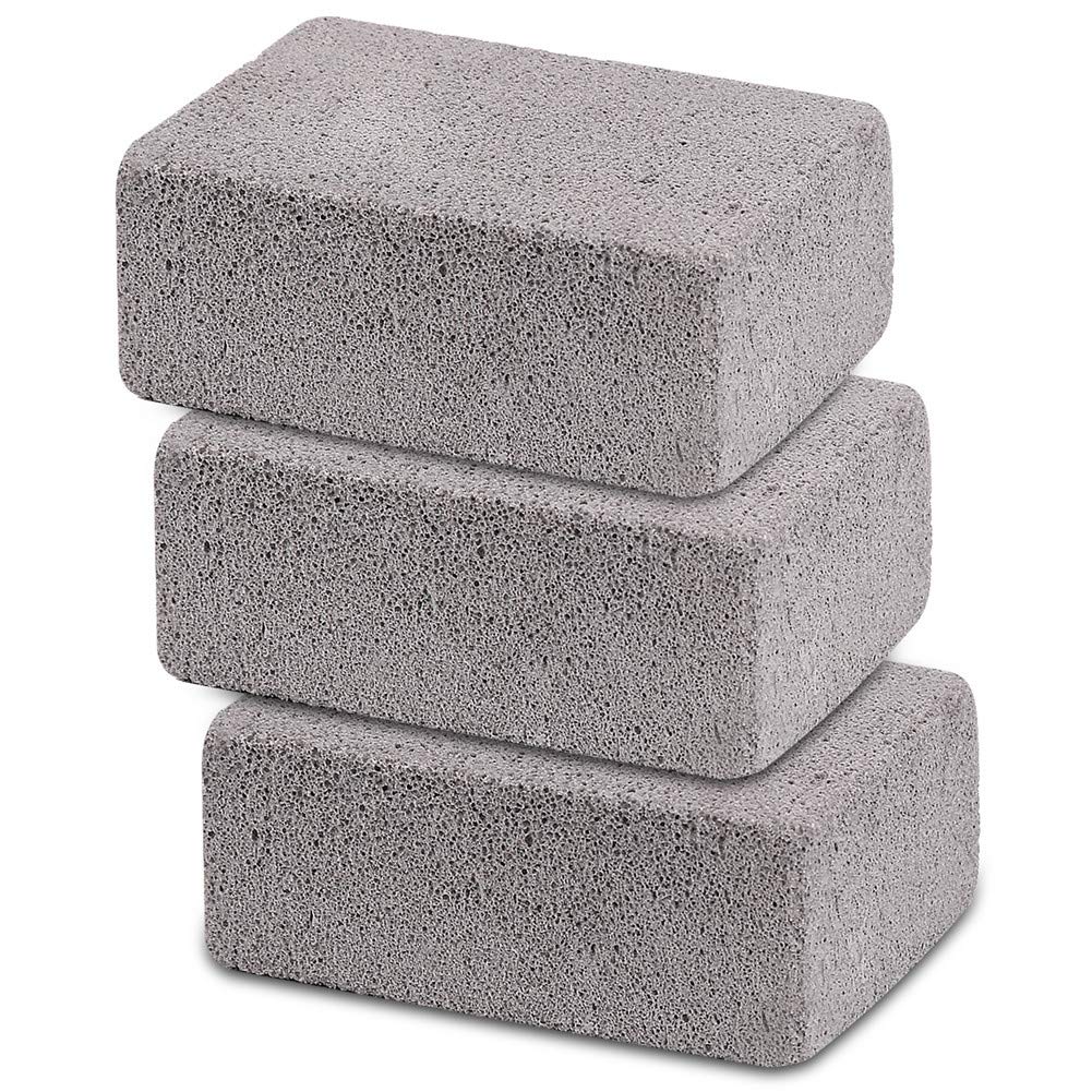 Ajmyonsp griddle cleaning brick 3-pack for safe, non-scratch cleaning on hot surfaces.