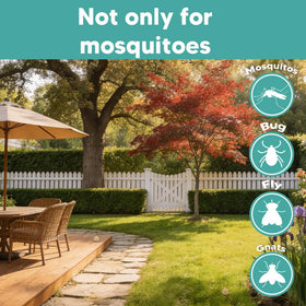 AJOQFKTD mosquito-repellent-ball garden-coverage protects up to 120 sq ft of yard seating.