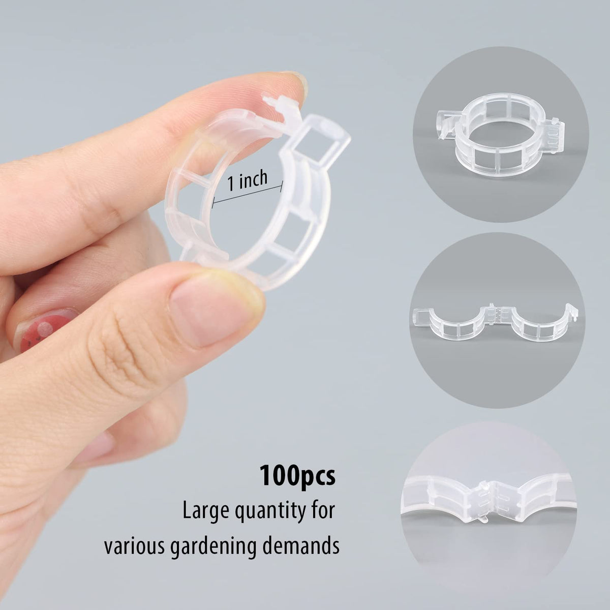 AK1980 plant-support clips with quick-open design for easy adjustments and reuse