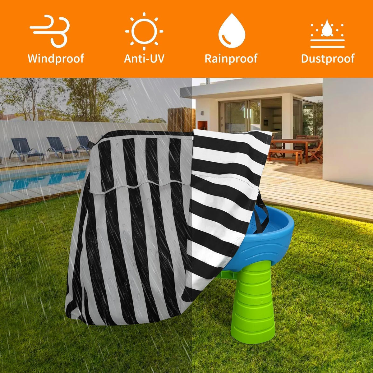 AKEfit easy-clean surface wipes clean after messy splash sessions.