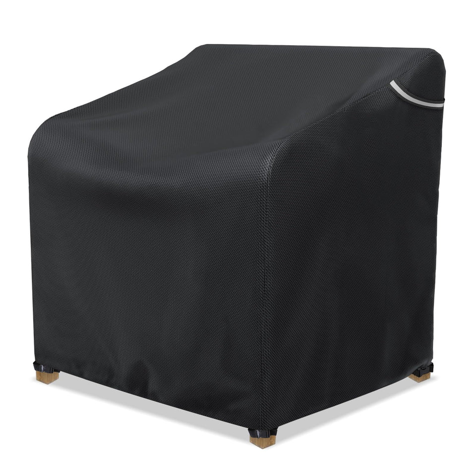 AKEfit patio chair cover protects outdoor furniture from rain and sun with a snug fit.