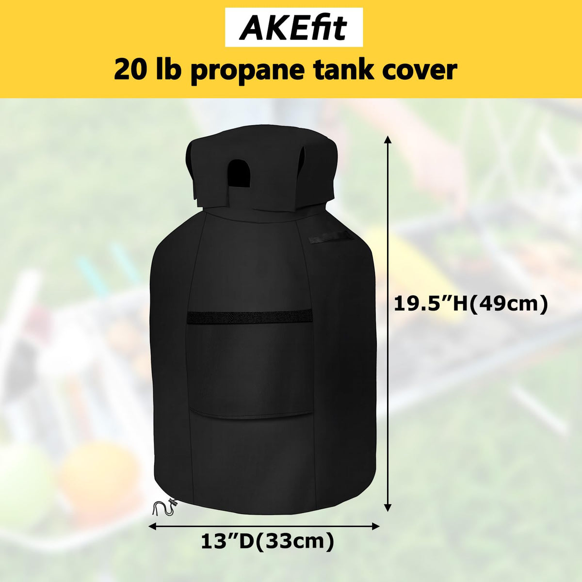 AKEfit propane cover with PU coating provides waterproof protection outdoors.