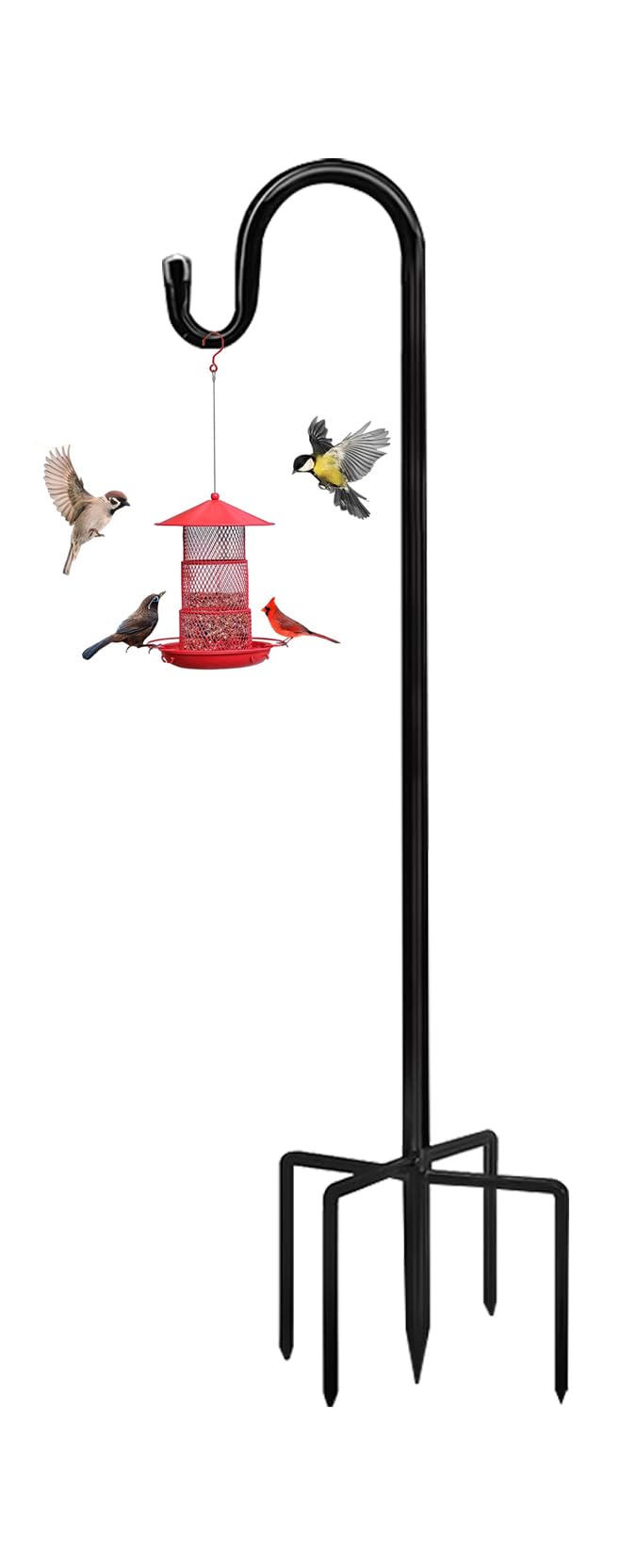 Akeydeco bird feeder pole 48 inch for sturdy outdoor feeding setups.