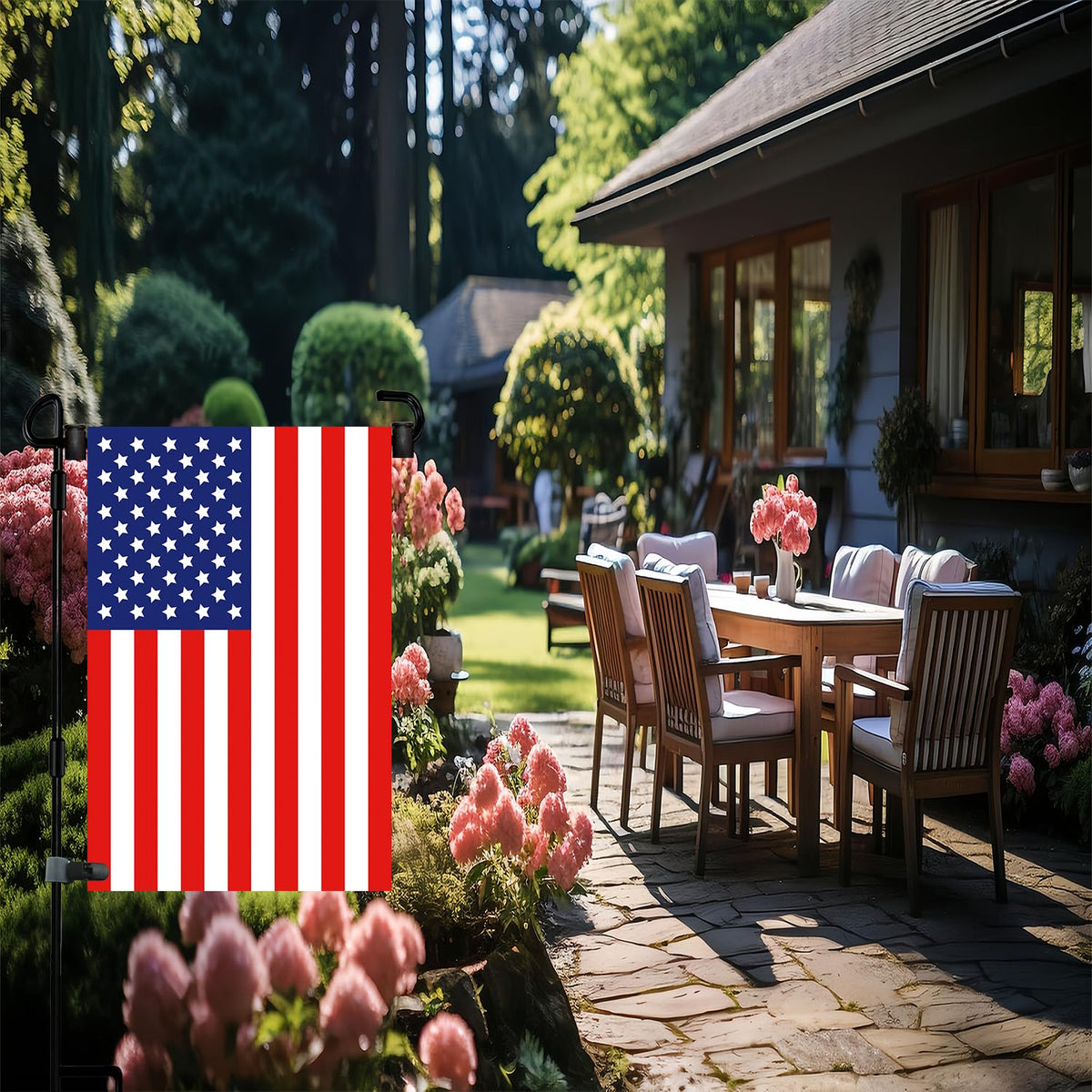 Akeydeco removable 3-piece flagpole for easy seasonal storage
