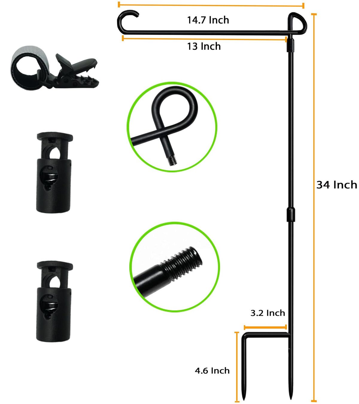 Akeydeco rust-proof metal flagpole offers durable, long-lasting display