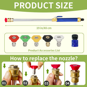Aklimida five-nozzle set provides versatile spray patterns for cars and outdoor surfaces