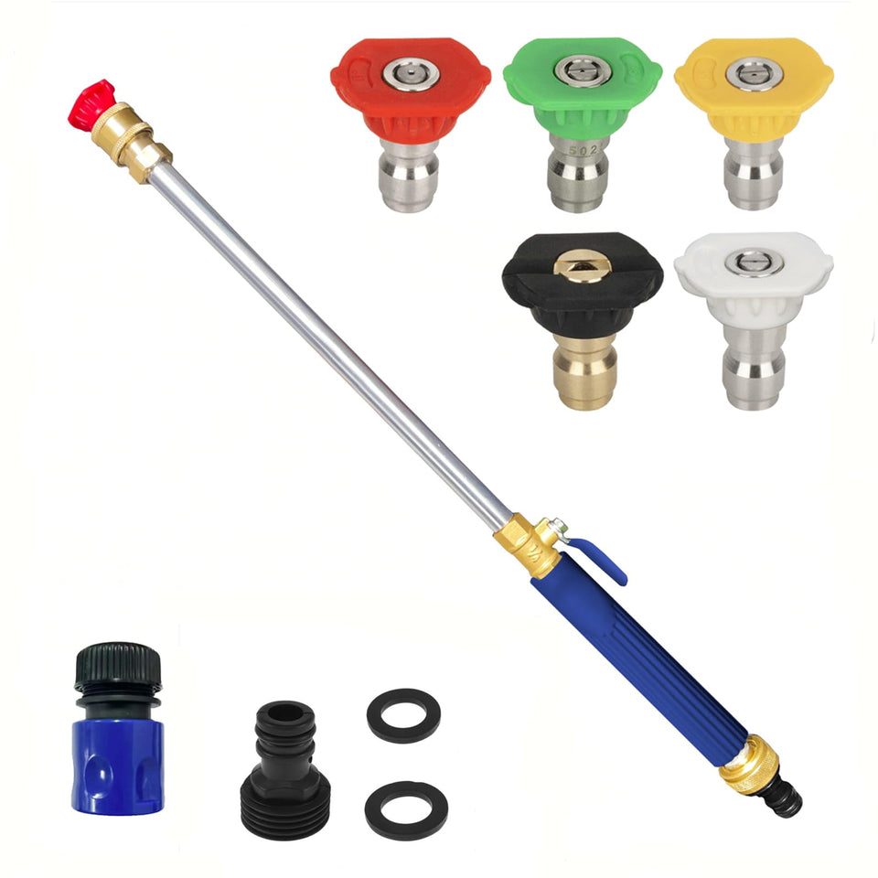 Aklimida leak-free jet nozzle in blue for steady water flow during outdoor cleaning