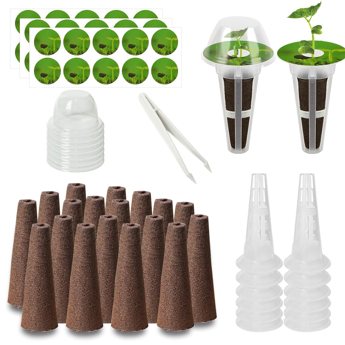 Aksiqee 73pcs seed pod kit contents for Aerogarden compatibility and easy seed starting