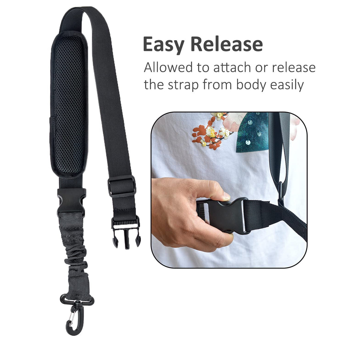 AKUATUZ rotatable clip provides flexible attachment for various tool heights.