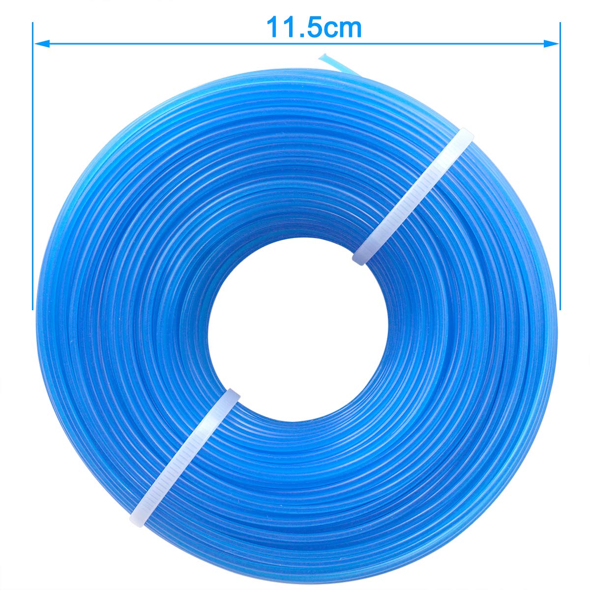 Akuoly blue spool replacement trimmer line ready for quick installation.