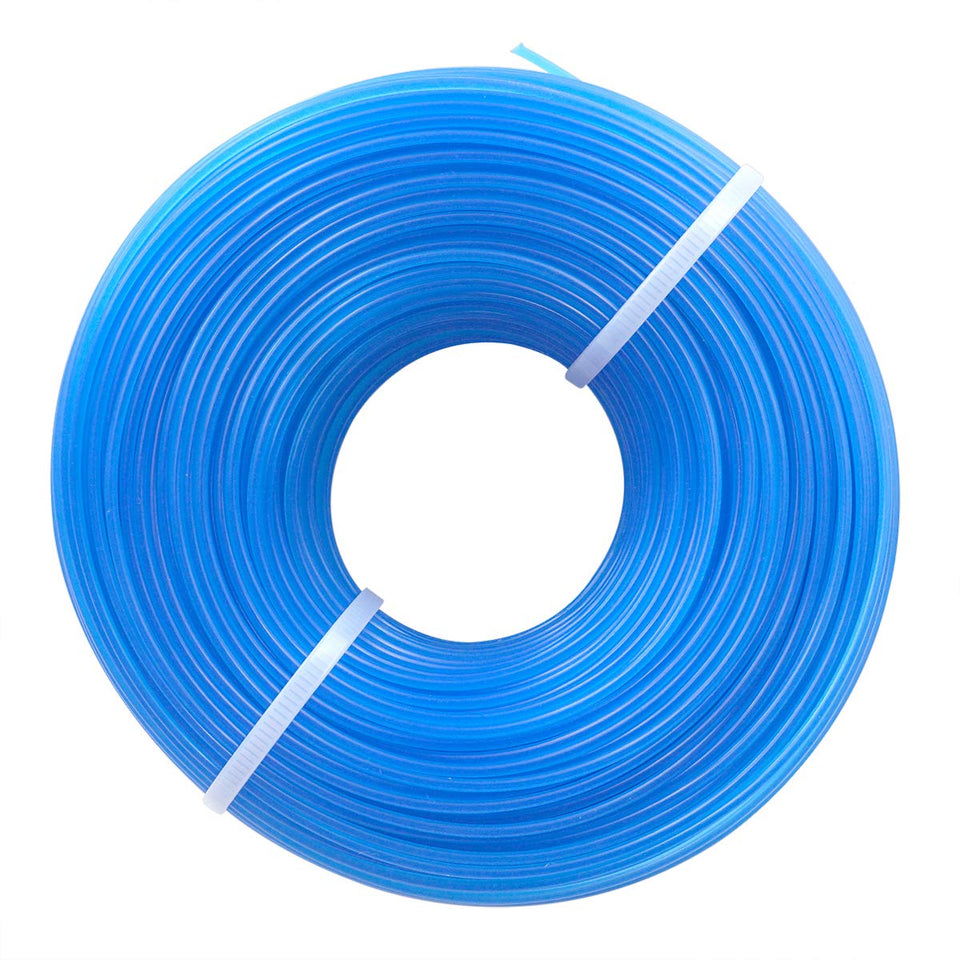 Akuoly grass trimmer line on blue spool for long-lasting edging tasks.