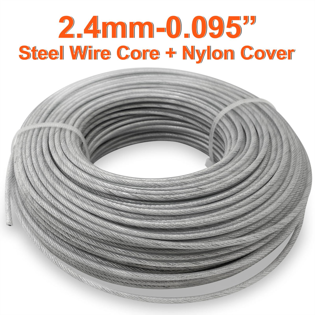 Akuoly trimmer spool with 50m round wire is shown, ideal for easy replacements.