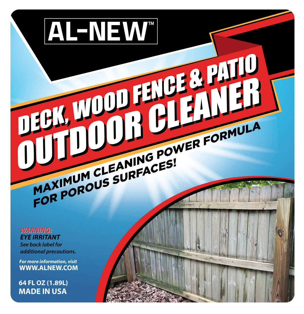 AL-NEW Outdoor Cleaner non-bleach formula safe near plants and lawns