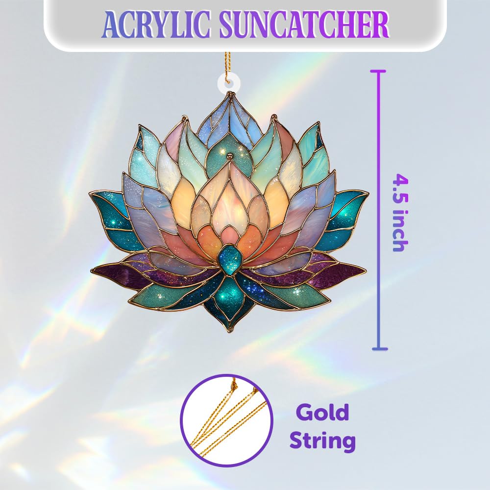 ALADAYQUINQUIT Light-Catching Lotus Art brightens rooms with sunlight and lamp glow.