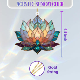 ALADAYQUINQUIT Light-Catching Lotus Art brightens rooms with sunlight and lamp glow.