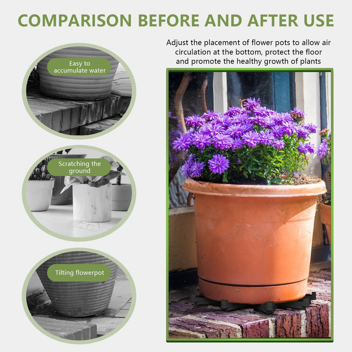 alalalight outdoor indoor plant feet large helps protect floors in any setting.