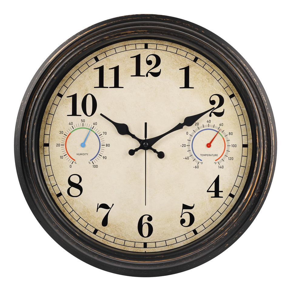 Alarllok 16-inch outdoor clock front view for clear time from afar.