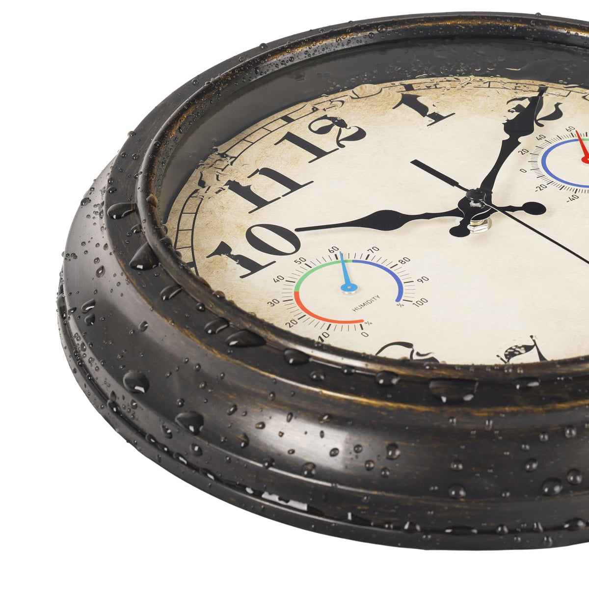 Alarllok bronze retro outdoor clock adds classic patio decor