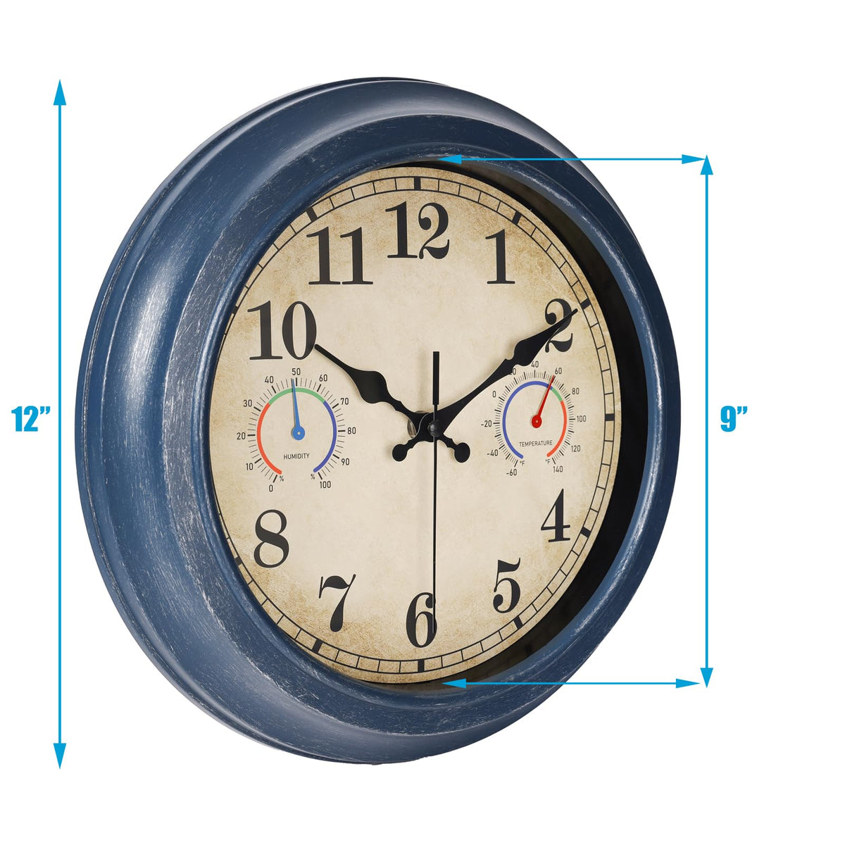 Alarllok bronze retro-style outdoor clock enhances patio decor.