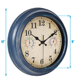 Alarllok bronze retro-style outdoor clock enhances patio decor.