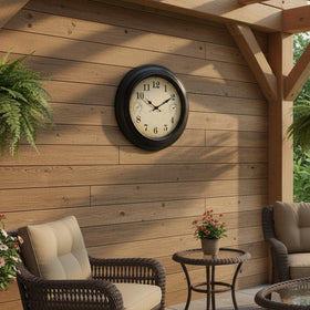 Alarllok patio garden wall clock suits porch or deck.
