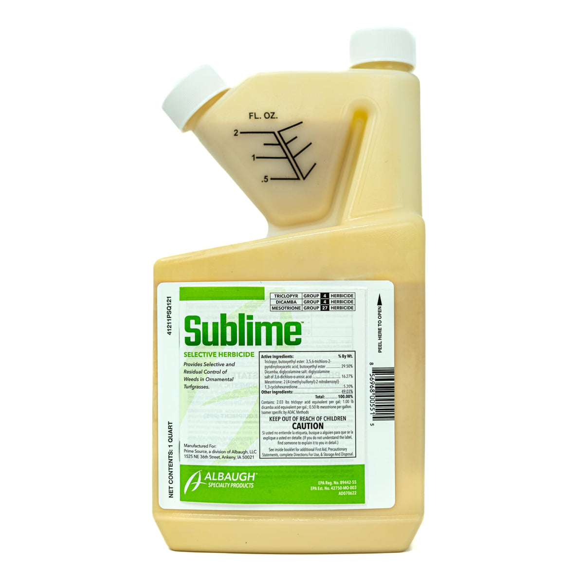 Albaugh Sublime weed killer bottle for broad spectrum lawn weed control