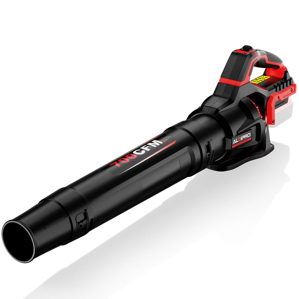 ALDIPRO 700 CFM blower with M18 compatibility for fast debris clearing.