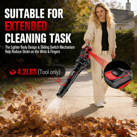 Ergonomic tactical grip for precise control during cleanups.