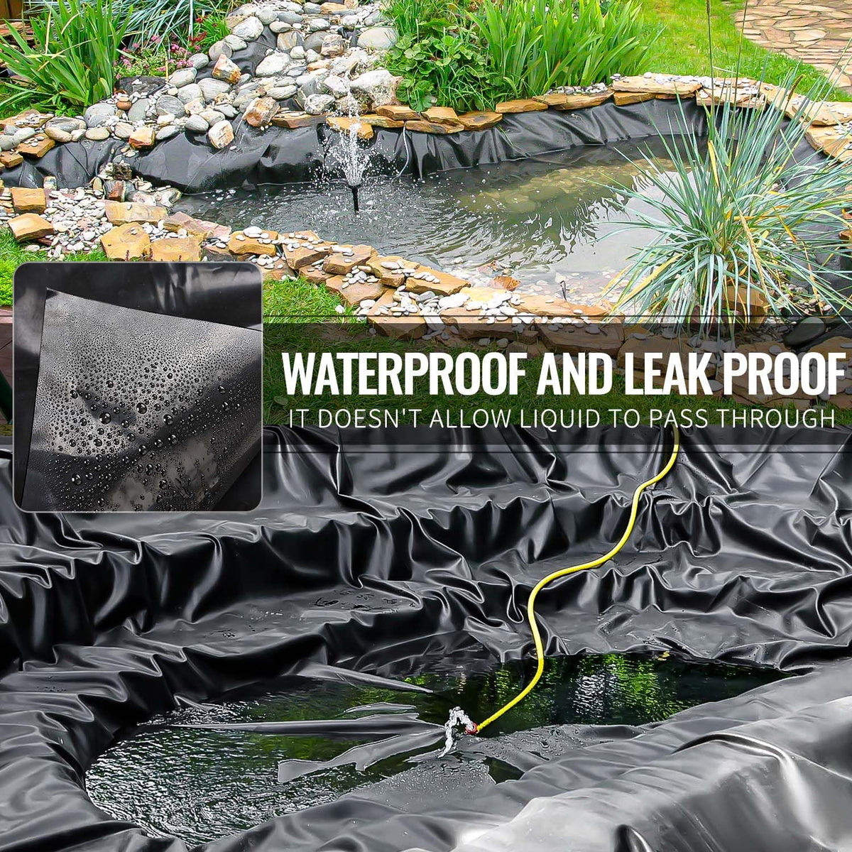ALDMIO liner flat surface aiding easy pond cleaning and maintenance