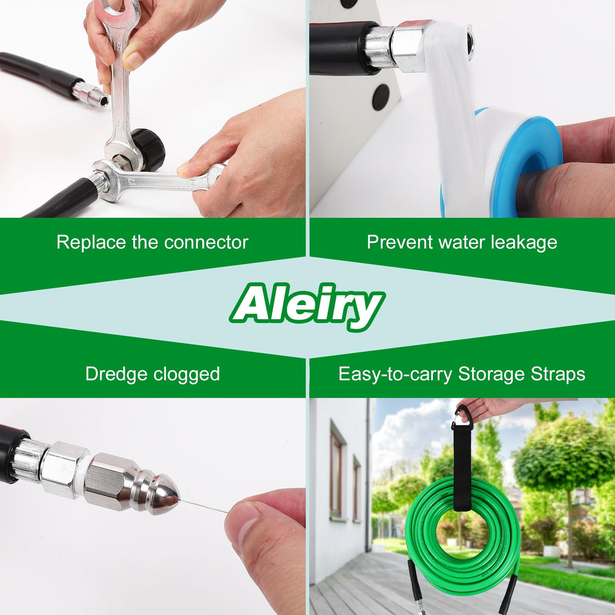Aleiry mushroom nose nozzle offers precise spray patterns for tight pipes.