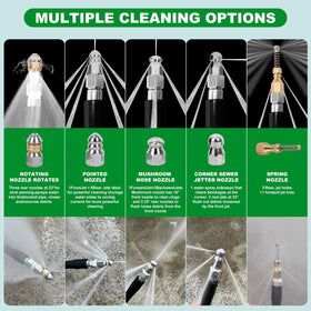 Aleiry sewer jet kit quick connect plug simplifies hose setup.