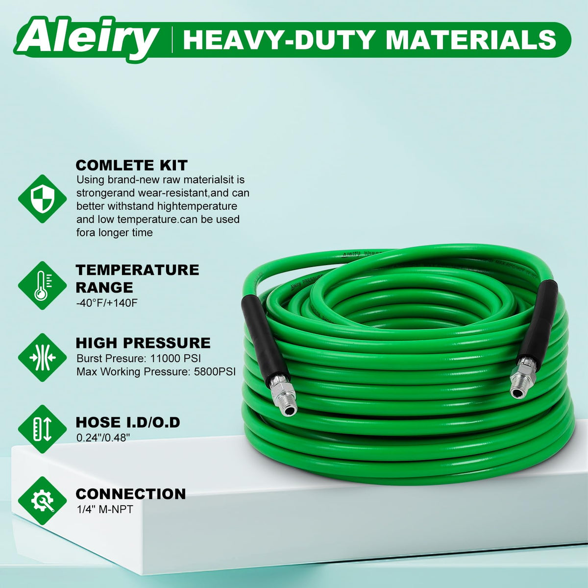 Aleiry sewer jet kit strap storage keeps tools organized on-site.