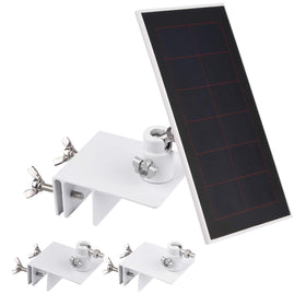 Alertcam gutter mount for Arlo essential panel enables optimal sun exposure.