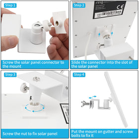 White ALERTCAM mount enables versatile re-angle to follow the sun's path.