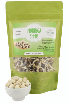 Alfabel Moringa PKM1 seeds in a resealable pouch for fresh storage and easy use