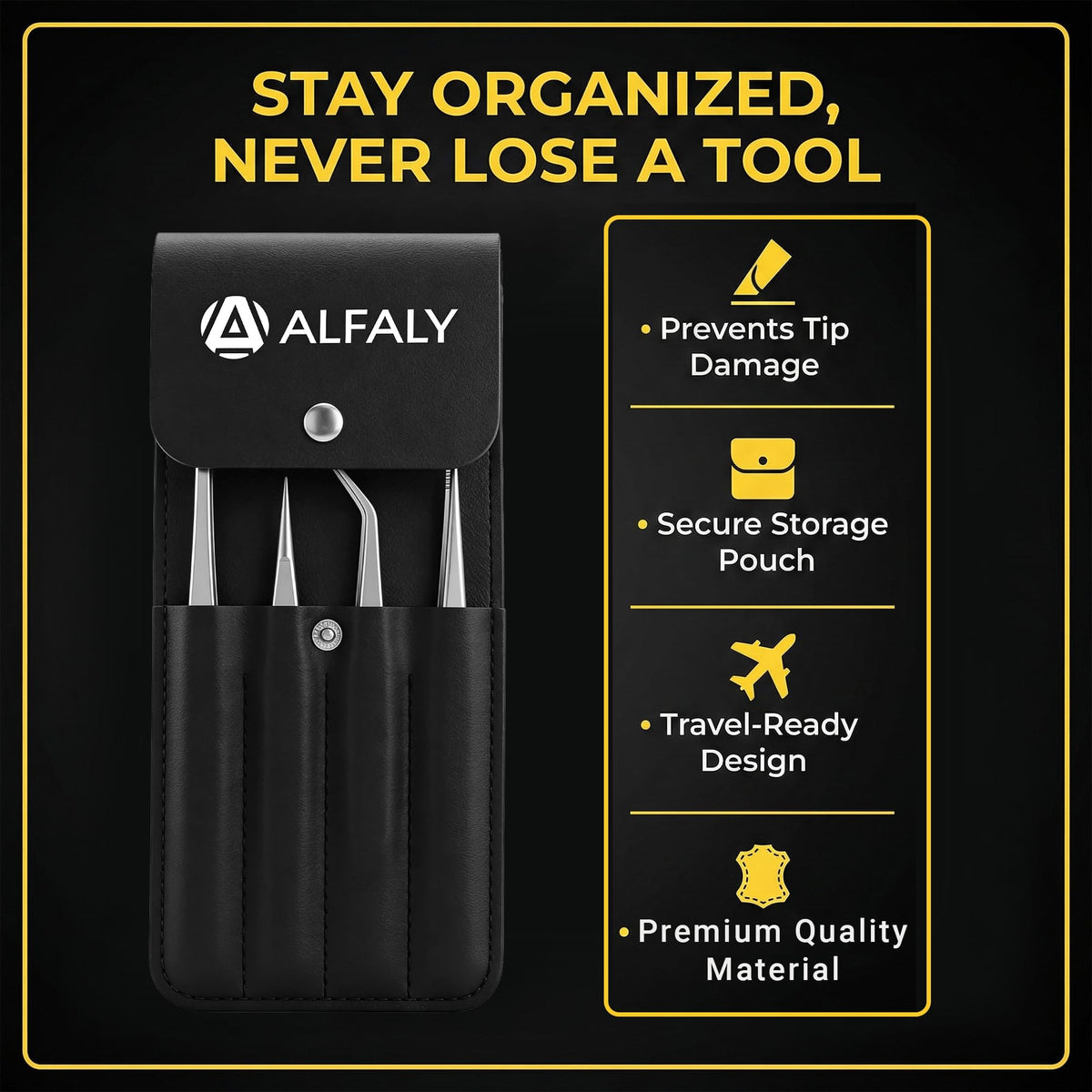Alfaly kitchen craft tweezers for garnish and delicate decorating.