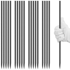 Alffun 12-inch rebar stake with chisel-point secures tents quickly.