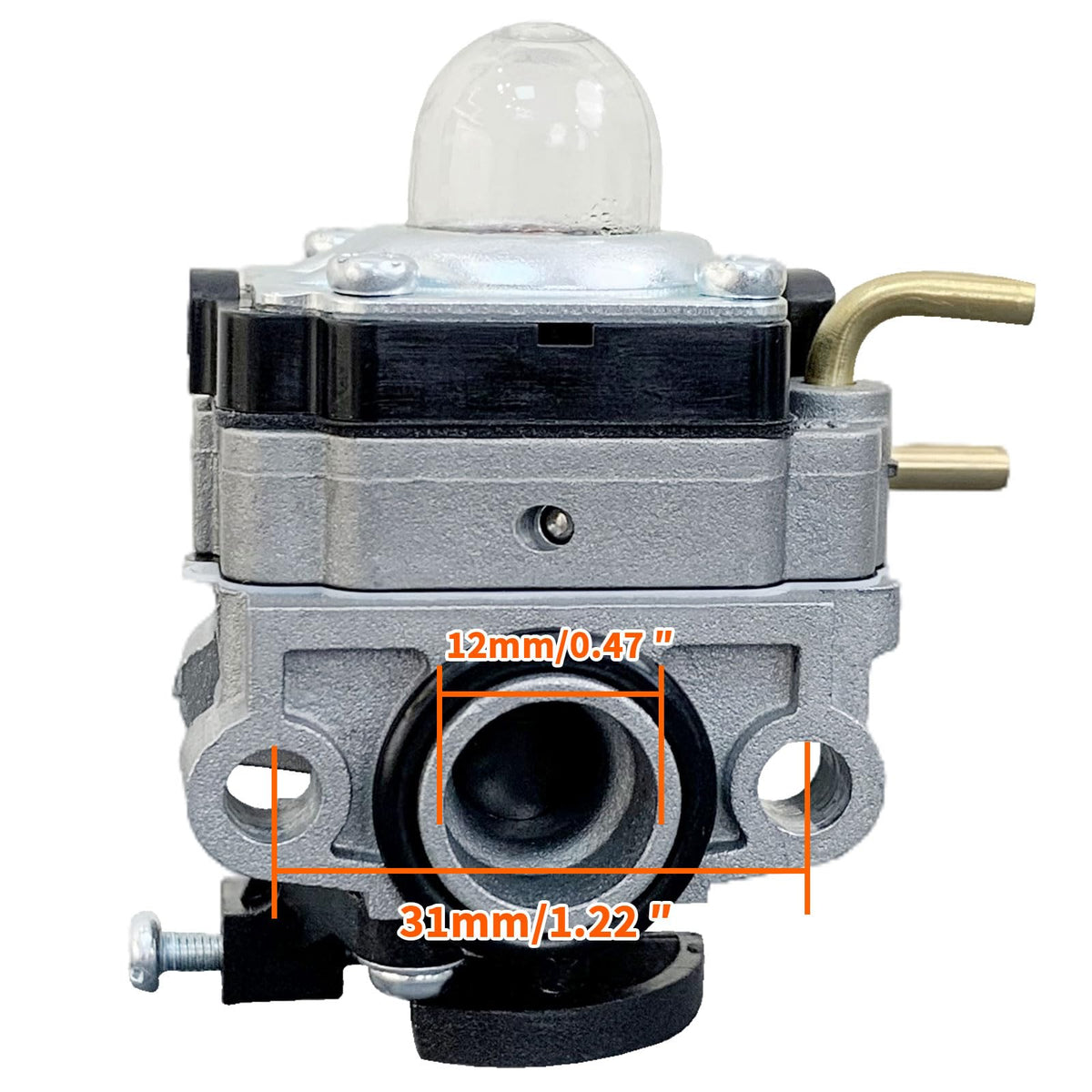 2-cycle trimmer carburetor assembly with OEM components
